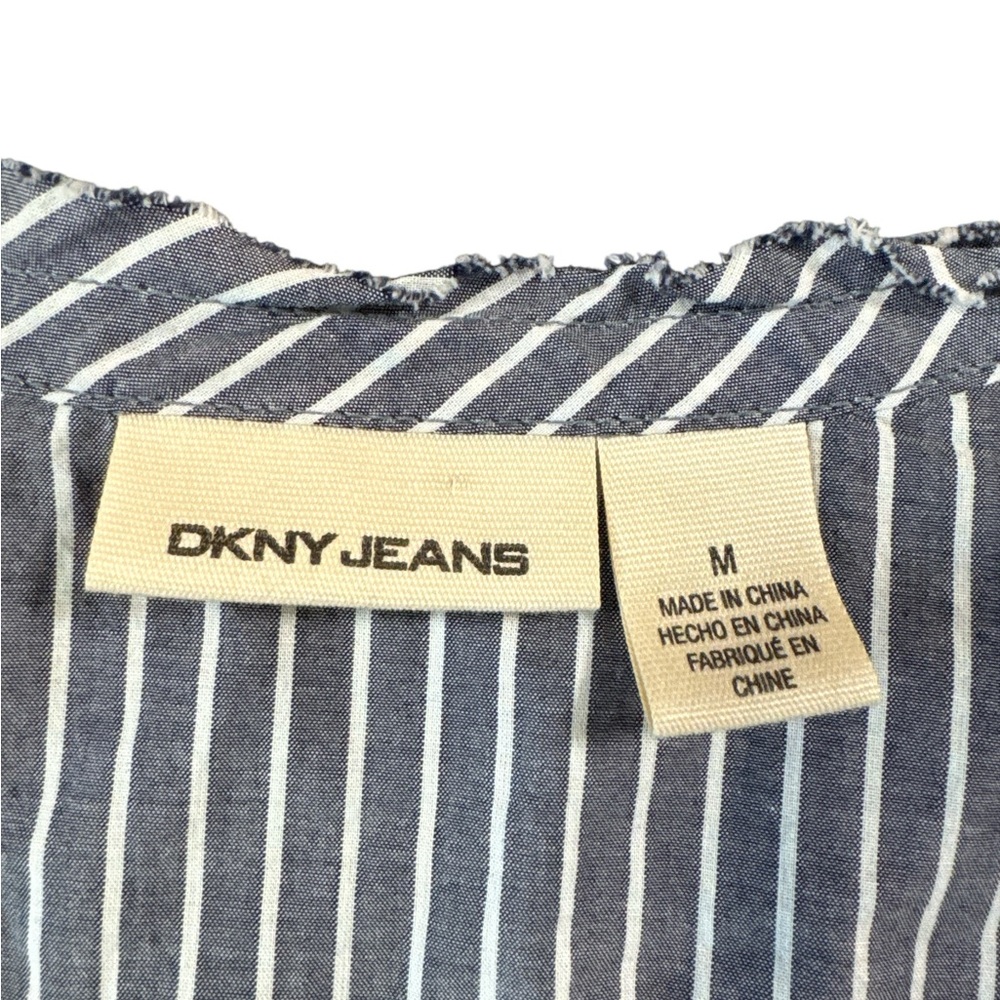 DKNY Blue and‎ White Striped Blouse - Picture 5 of 7